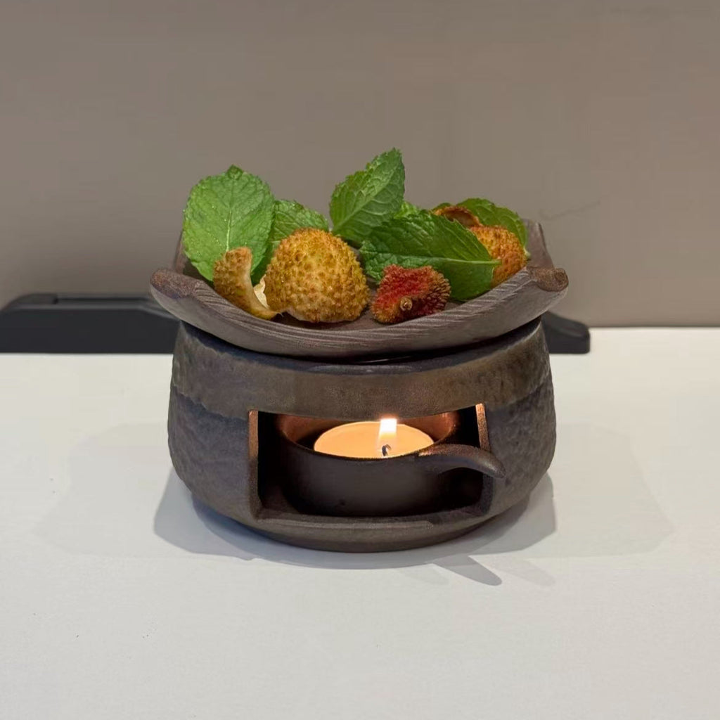 East Artifacts Artisan Clay Incense Burner & Tea Warmer & Natural Home Fragrance Diffuser